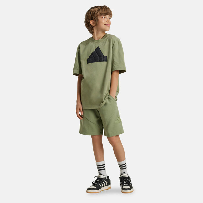 adidas Kids' Future Icons Logo Shorts Green adidas Kids' Future Icons Logo Shorts Green image number 0