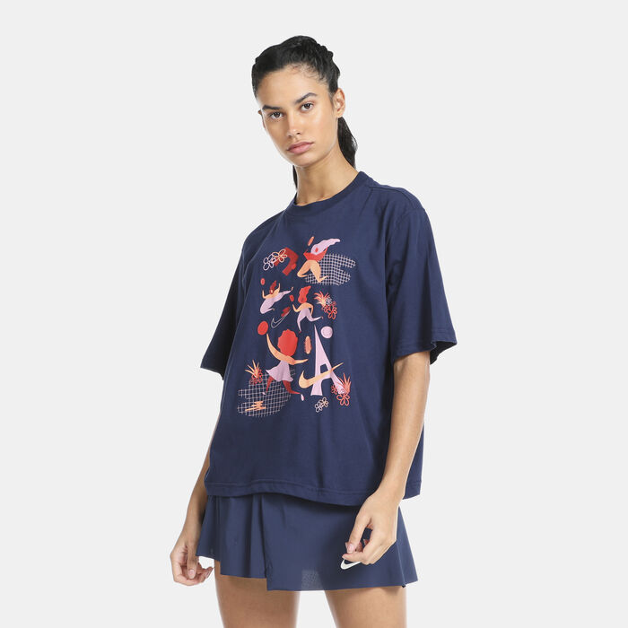Nike Women's Court Dri-FIT Tennis T-Shirt Blue Nike Women's Court Dri-FIT Tennis T-Shirt Blue image number 0