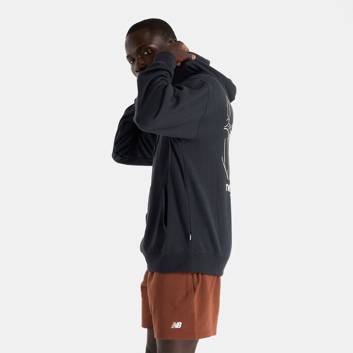 New Balance Men's French Terry Shine Hoodie Black New Balance Men's French Terry Shine Hoodie Black image number 2