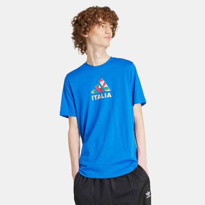 adidas Men's Italy Football Fan Graphic T-Shirt Blue adidas Men's Italy Football Fan Graphic T-Shirt Blue image number 0
