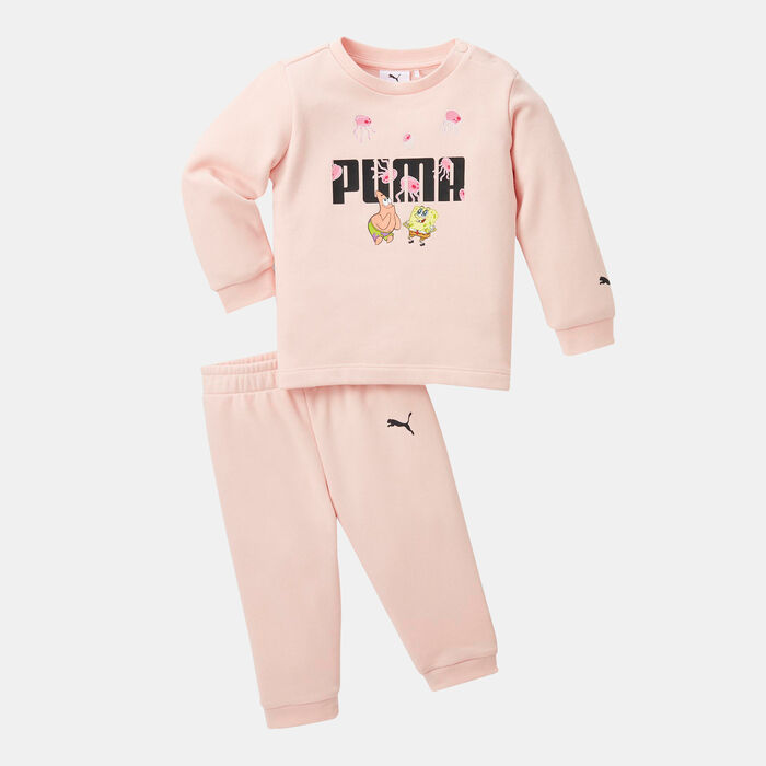 PUMA Kids' x SPONGEBOB Minicat Crew Jogger Set Pink PUMA Kids' x SPONGEBOB Minicat Crew Jogger Set Pink image number 0