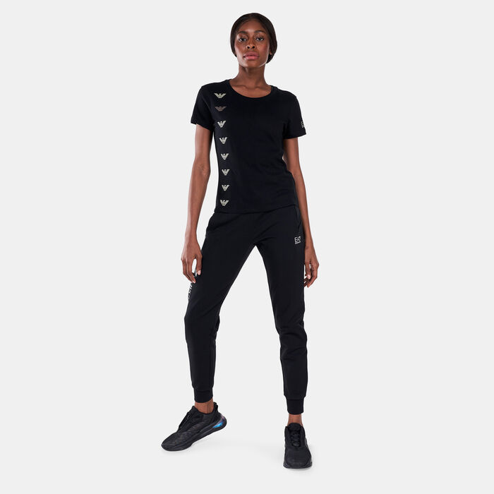 EA7 Emporio Armani Women's Train Logo Series Multilogo T-Shirt Black EA7 Emporio Armani Women's Train Logo Series Multilogo T-Shirt Black image number 2