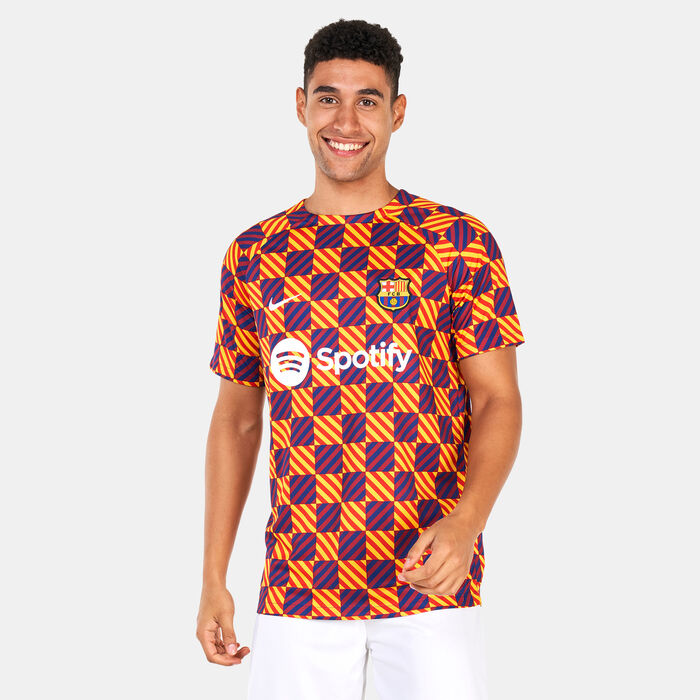 Nike Men's F.C. Barcelona Dri-FIT Pre-Match Jersey - 2022/23 Orange Nike Men's F.C. Barcelona Dri-FIT Pre-Match Jersey - 2022/23 Orange image number 0