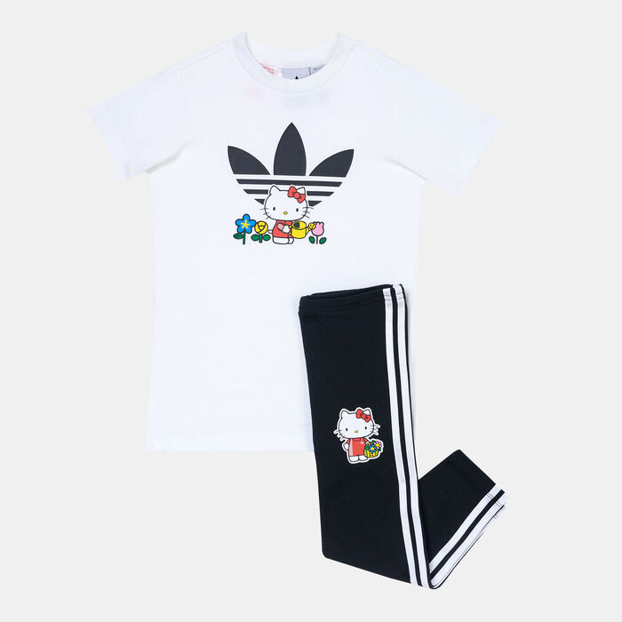 adidas Originals Kids' Originals x Hello Kitty T-Shirt Dress Set Multi adidas Originals Kids' Originals x Hello Kitty T-Shirt Dress Set Multi image number 0