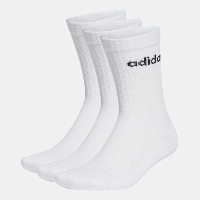 adidas Men's Linear Crew Cushioned Socks (3 Pack) White image number 0
