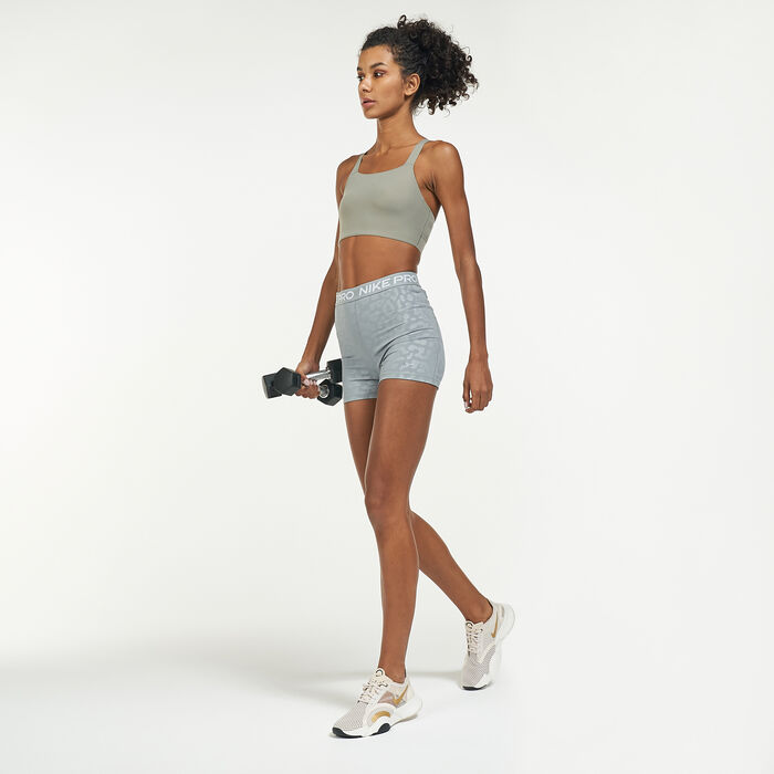 Nike Women's Pro Dri-FIT High-Rise Shorts Grey Nike Women's Pro Dri-FIT High-Rise Shorts Grey image number 2