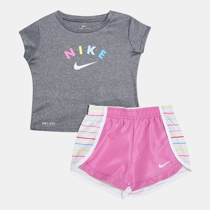 Nike Kids' Dri-FIT T-Shirt and Shorts Set (Baby and Toddler) Pink Nike Kids' Dri-FIT T-Shirt and Shorts Set (Baby and Toddler) Pink image number 0