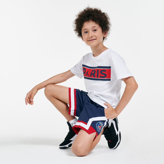 Jordan Kids' Jumpman Paris Saint-Germain Diamond Shorts Blue Jordan Kids' Jumpman Paris Saint-Germain Diamond Shorts Blue image number 2
