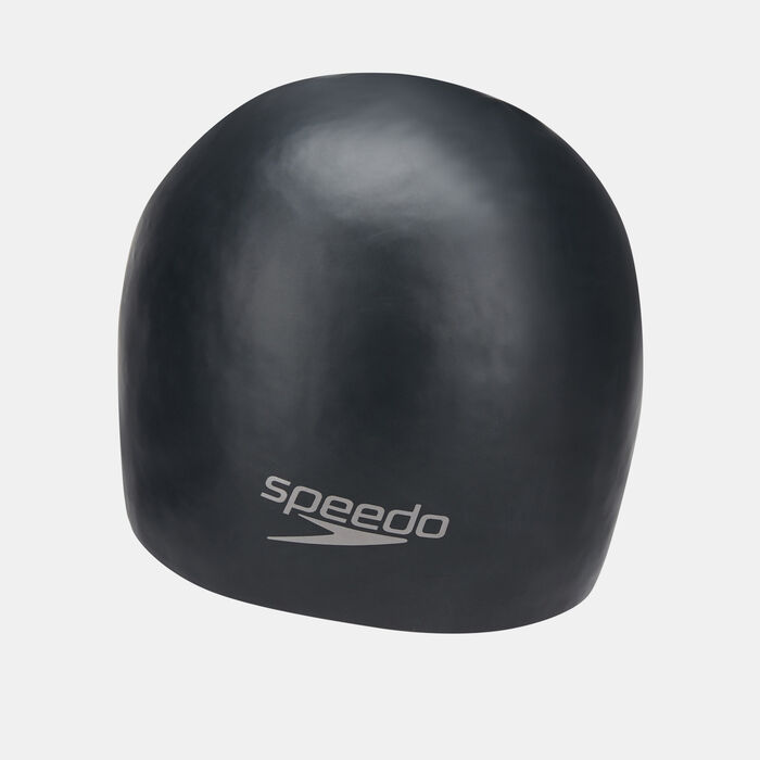 Speedo Plain Moulded Swimming Cap Black Speedo Plain Moulded Swimming Cap Black image number 1