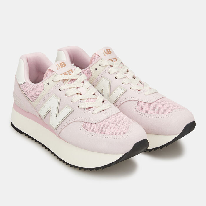 New Balance Women's 574+ Shoes Pink image number 1