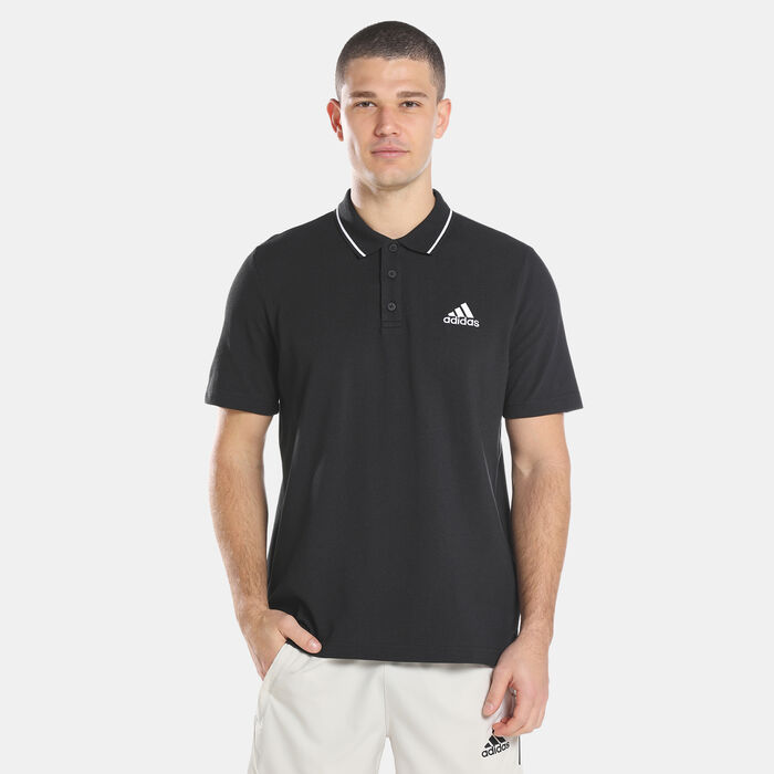 adidas Men's AEROREADY Essentials Piqué Small Logo Polo Shirt Black adidas Men's AEROREADY Essentials Piqué Small Logo Polo Shirt Black image number 0