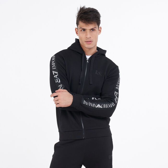 EA7 Emporio Armani Men's Train Logo Series Hoodie Black EA7 Emporio Armani Men's Train Logo Series Hoodie Black image number 0