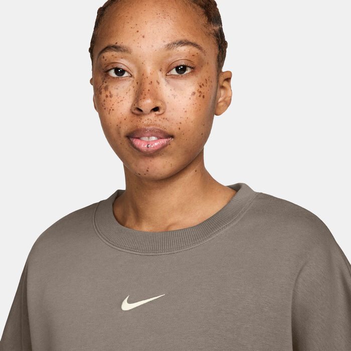 Nike Women's Sportswear Phoenix Fleece Sweatshirt Brown image number 2
