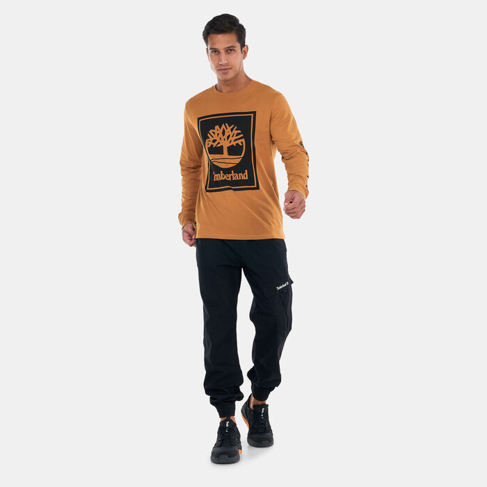 Timberland Men's Logo Long Sleeve T-Shirt Brown image number 2