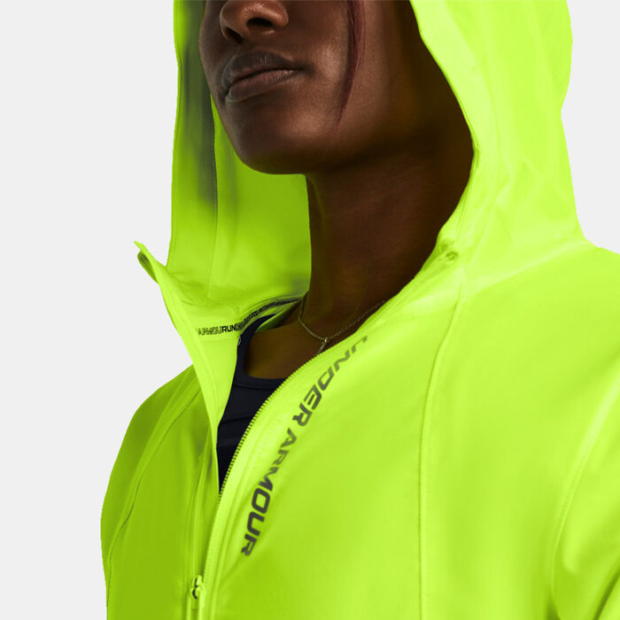 Under Armour Women's OutRun The Storm Running Jacket yellow image number 3