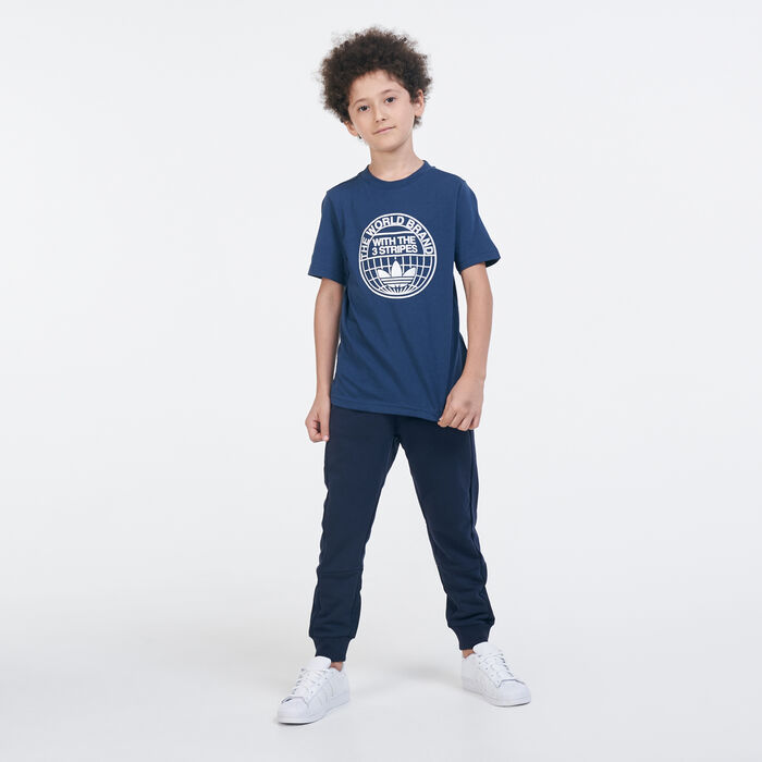 adidas Originals Kids' Graphic Print T-Shirt Blue adidas Originals Kids' Graphic Print T-Shirt Blue image number 2