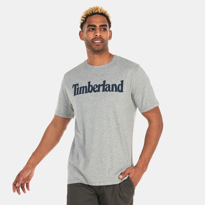 Timberland Men's Linear Logo Non-Ringer T-Shirt Grey Timberland Men's Linear Logo Non-Ringer T-Shirt Grey image number 0