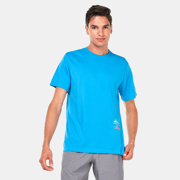 Nike Men's Dri-FIT Trail T-Shirt Blue Nike Men's Dri-FIT Trail T-Shirt Blue image number 0