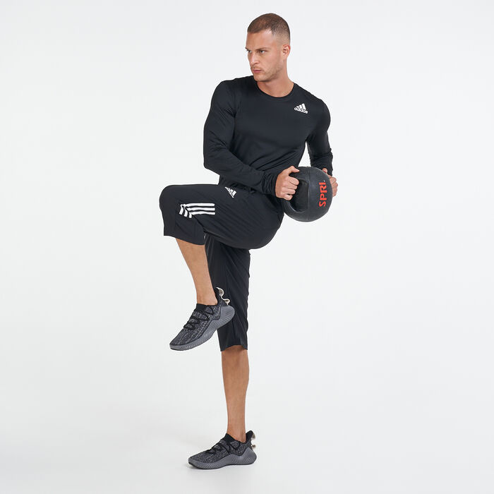 adidas Men's AEROREADY 3-Stripes Primeblue Capri Pants Black adidas Men's AEROREADY 3-Stripes Primeblue Capri Pants Black image number 2