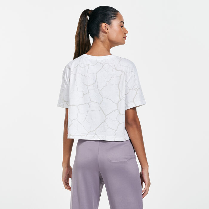 Nike Women's Swoosh Fly Cropped T-Shirt White Nike Women's Swoosh Fly Cropped T-Shirt White image number 1