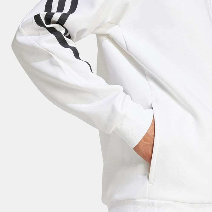 adidas Men's Future Icons 3-Stripes Full Zip Hoodie White adidas Men's Future Icons 3-Stripes Full Zip Hoodie White image number 4