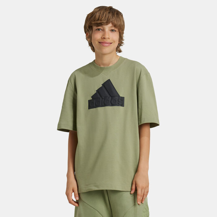 adidas Kids’ Future Icons Logo Piqué T-Shirt Grey adidas Kids’ Future Icons Logo Piqué T-Shirt Grey image number 0