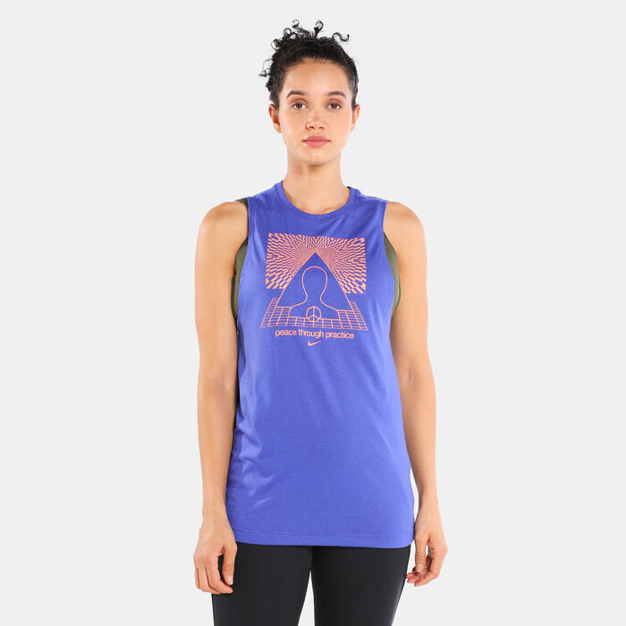 Nike Women's Yoga 3 Tank Top Blue Nike Women's Yoga 3 Tank Top Blue image number 0
