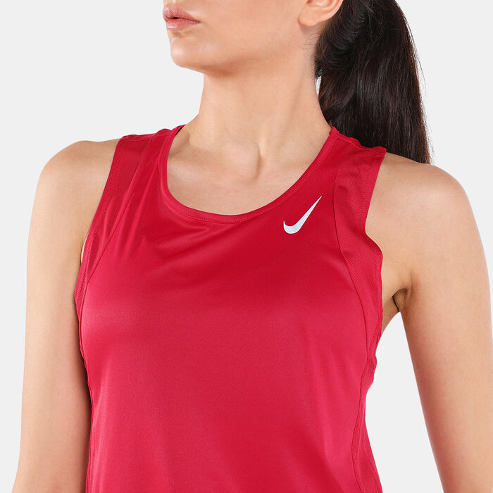 Nike Women's Dri-FIT Race Running Singlet Red Nike Women's Dri-FIT Race Running Singlet Red image number 3