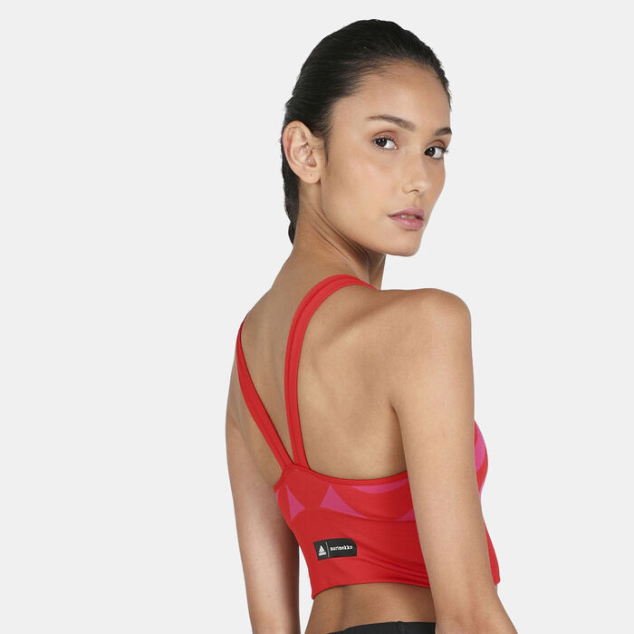 adidas Women's Marimekko Long-Line Sports Bra Pink image number 1