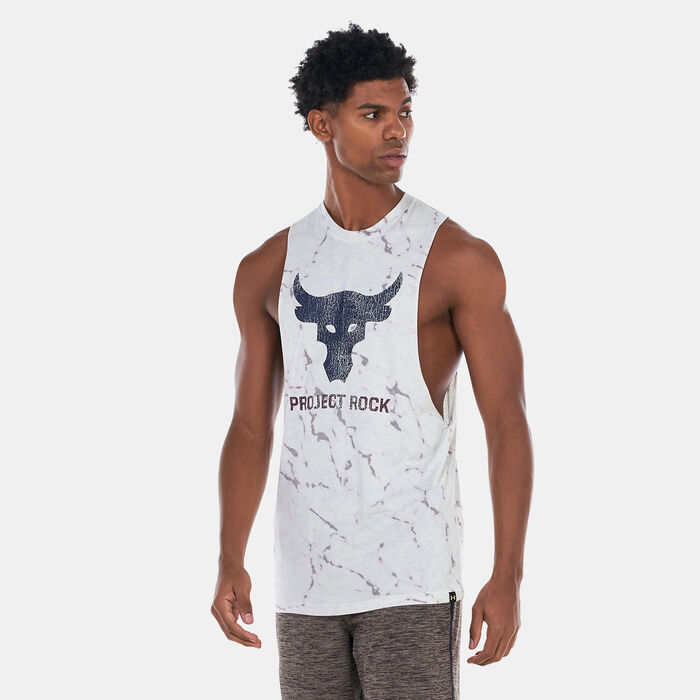 Under Armour Men's Project Rock Brahma Bull Tank Top White Under Armour Men's Project Rock Brahma Bull Tank Top White image number 0