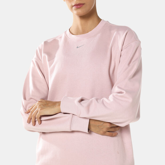 Nike Women's Dri-FIT Graphic Training Crew Sweatshirt Pink image number 3