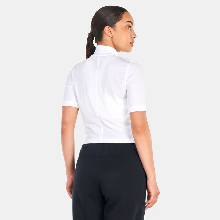 Nike Women's Sportswear Essentials Ribbed Mock-Neck Top White Nike Women's Sportswear Essentials Ribbed Mock-Neck Top White image number 1