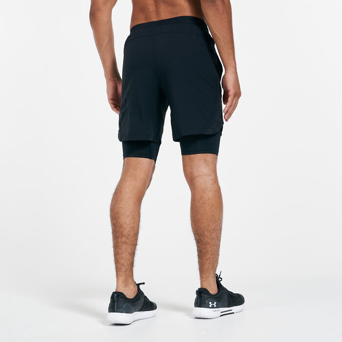 Under Armour Men's Launch Run 2-in-1 Shorts Black image number 1