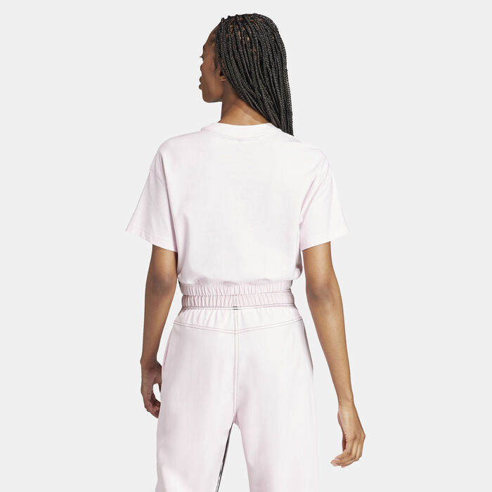 adidas Women's Dance 3-Stripes Crop Top Pink adidas Women's Dance 3-Stripes Crop Top Pink image number 1