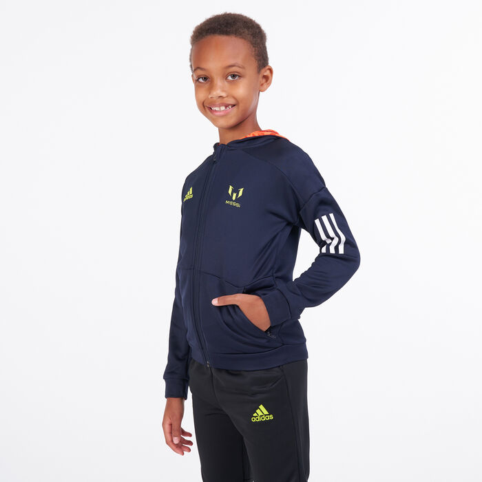 adidas Kids' Messi Football-Inspired Hoodie Blue adidas Kids' Messi Football-Inspired Hoodie Blue image number 0