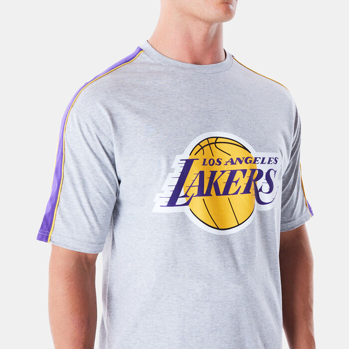 New Era Men's NBA Los Angeles Lakers Panel T-Shirt Grey New Era Men's NBA Los Angeles Lakers Panel T-Shirt Grey image number 3