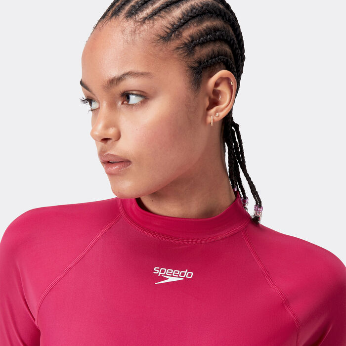 Speedo Women's Long Sleeve Swimming Rashguard Purple Speedo Women's Long Sleeve Swimming Rashguard Purple image number 3