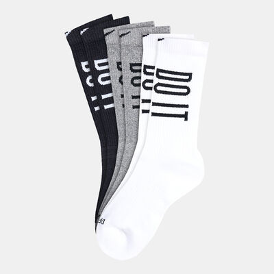 Nike Everyday Plus Just Do It Socks (3 Pack) White Nike Everyday Plus Just Do It Socks (3 Pack) White