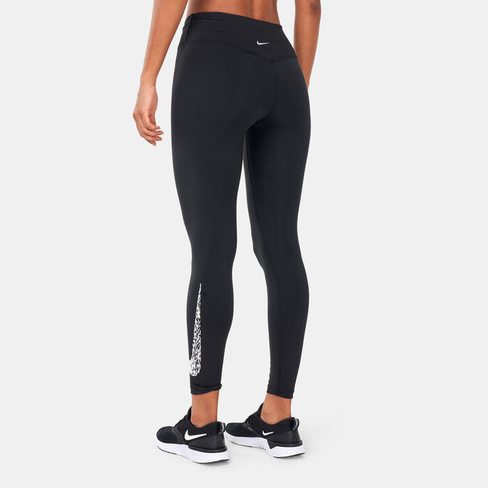Nike Women's Dri-FIT Swoosh 7/8 Leggings Black image number 1