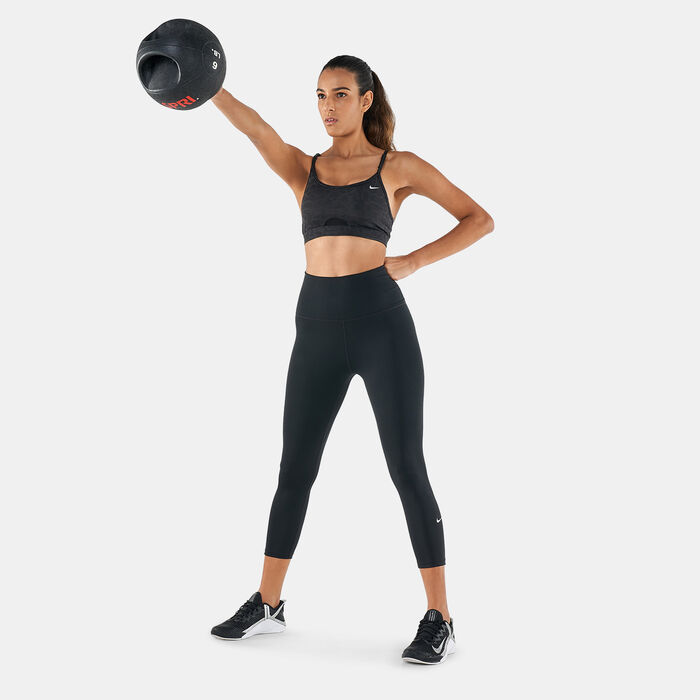 Nike Women's Dri-FIT Indy Glitter Strappy Sports Bra Black Nike Women's Dri-FIT Indy Glitter Strappy Sports Bra Black image number 2