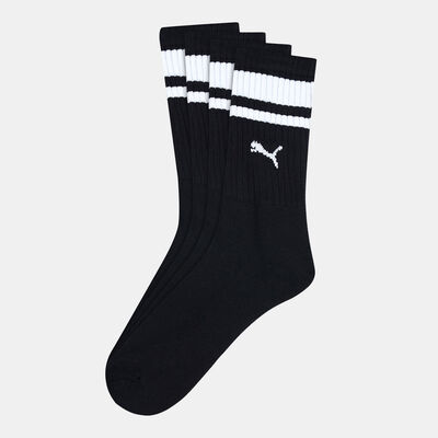PUMA Crew Heritage Stripe Socks (2 Pack) Black