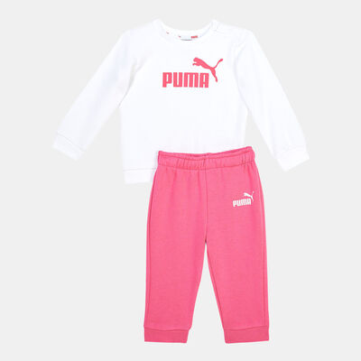 PUMA Kids' Essentials Minicats Sweatshirt and Sweatpants Set Pink