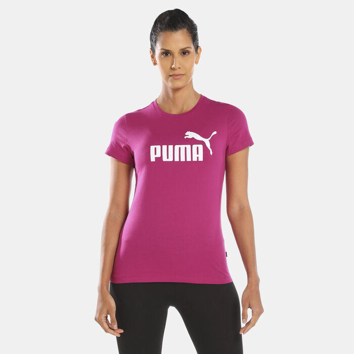 PUMA Women's Essentials Logo T-Shirt Pink PUMA Women's Essentials Logo T-Shirt Pink image number 0