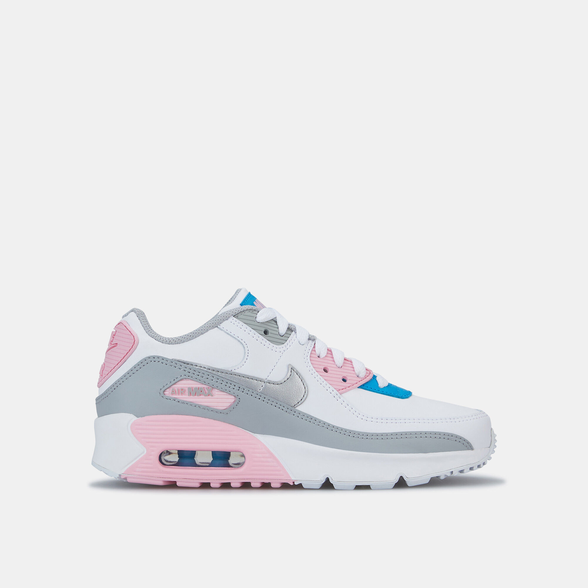 Kids' Air Max 90 Leather Shoe (Older Kids) Grey Nike in Qatar -SSS