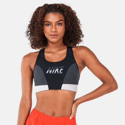 Nike Women's Dri-FIT Swoosh Logo Sports Bra Grey