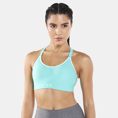 Under Armour Women's UA Infinity Mid Heather Cover Sports Bra Green