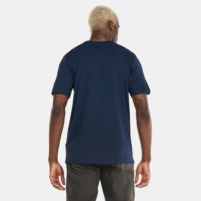 Timberland Men's Small Logo Print Logo T-Shirt Blue