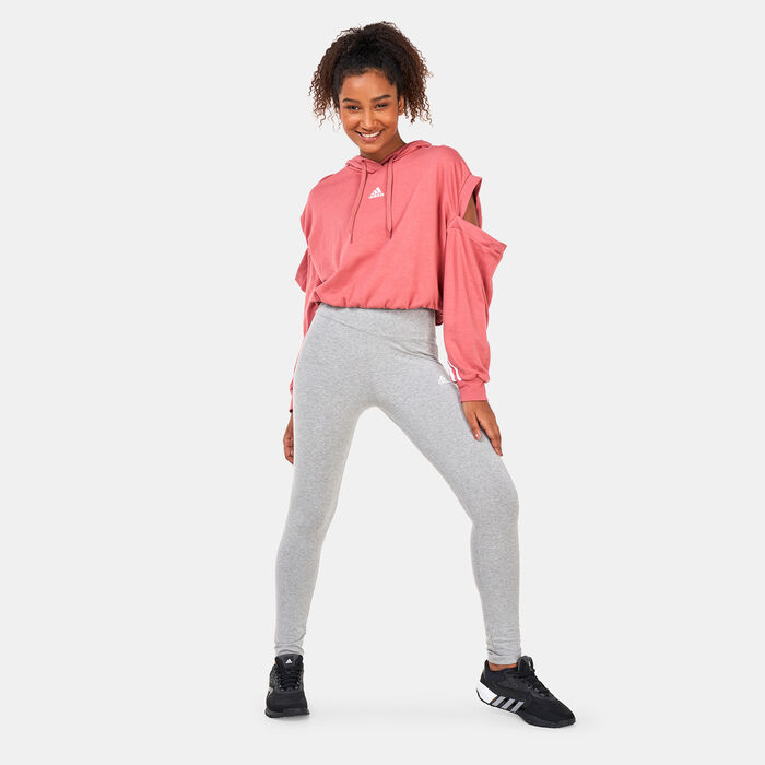 adidas Women's Hyperglam 3-Stripes with Cutout Detail Hoodie Red image number 2