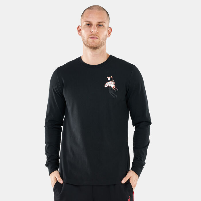 Jordan Men's Jumpman Long Sleeve Sweatshirt Black image number 1