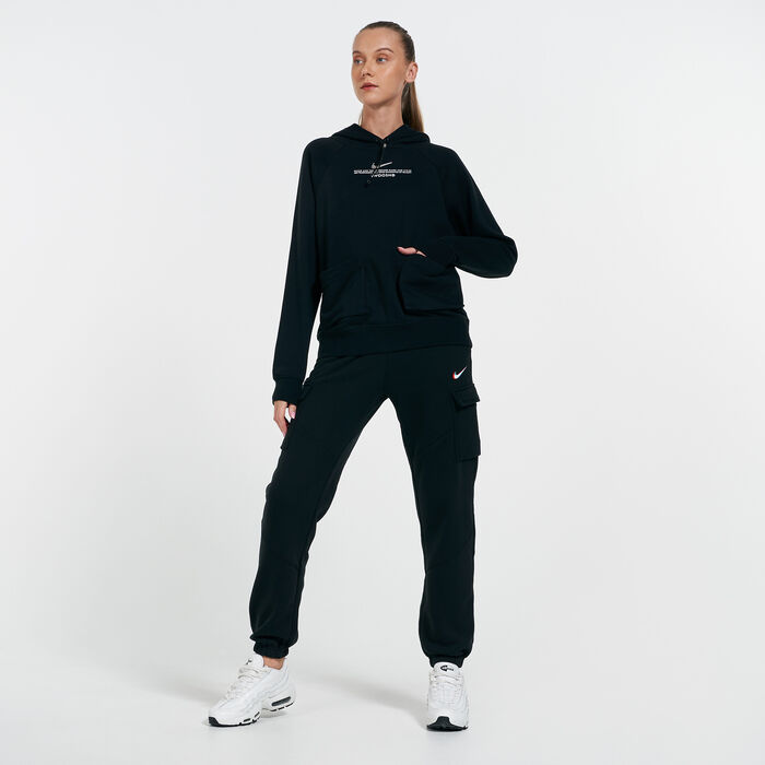 Nike Women's Sportswear Swoosh Hoodie Black Nike Women's Sportswear Swoosh Hoodie Black image number 2
